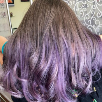 Омбре фиолетовый цвет волос на русые волосы, фото - Салон красоты МЕРЛИН