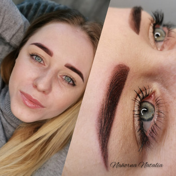 Пудровое напыление бровей