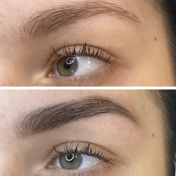 Коррекция и окрашивание бровей краской Элан