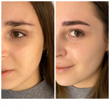 Коррекция и окрашивание бровей краской