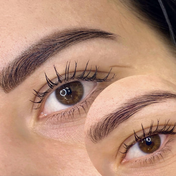 Коррекция и окрашивание бровей краской