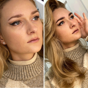 Коррекция и окрашивание бровей краской