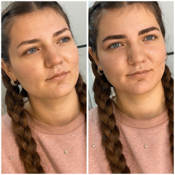 Коррекция и окрашивание бровей краской