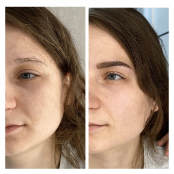 Коррекция и окрашивание бровей краской