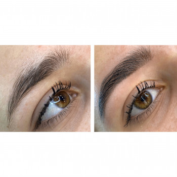 Коррекция и окрашивание бровей краской