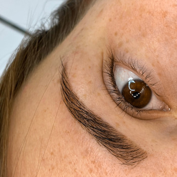 Коррекция и окрашивание бровей краской