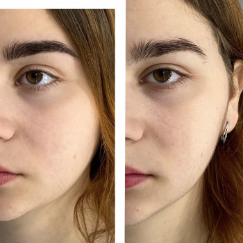 Коррекция и окрашивание бровей краской