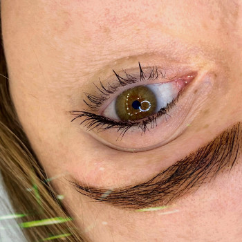 Коррекция и окрашивание бровей краской