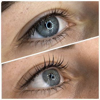 Ламинирование и окрашивание ресничек + уход