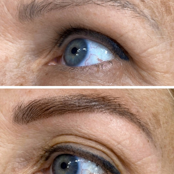 Коррекция и окрашивание бровей хной поверх татуажа