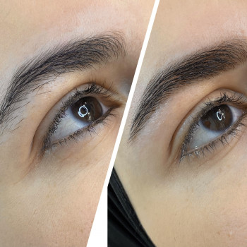 Коррекция и окрашивание бровей краской