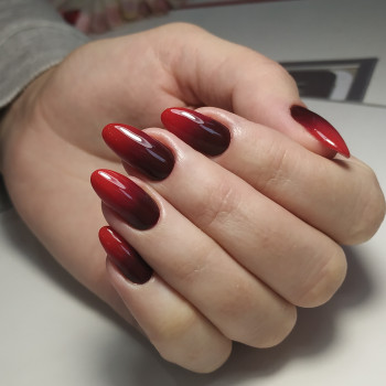 Укрепление ногтей гелем, покрытие гель лак, дизайн " омбре"