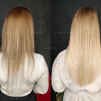 Наращивание волос комбинированной техникой (до 150 г)
                     Салон красоты Ольги Куванцовой Киев