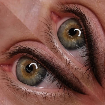 Межресничный прокрас. Стрелка в растушевке