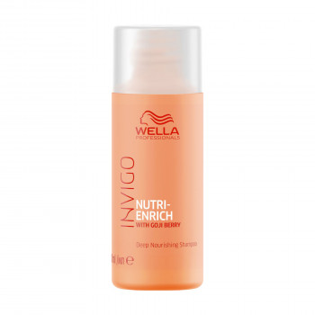Живильний шампунь Wella Professionals Invigo Nutri-Enrich Shampoo для сухого або схильного до стресу волосся, з ягодами годжі, 50 мл