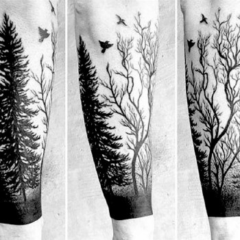 Тату на руці дерево ліс, фото - Косметолог Раиса Божченко