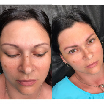 Перекрытие старого татуажа бровей