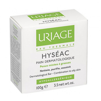 М'яке дерматологічне мило без мила для вмивання Uriage Hyseac Combination to Oily Skin, 100 г