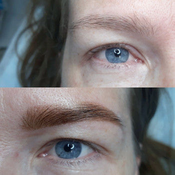 Коррекция +окрашивание бровей краской