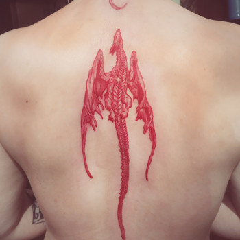 Тату цветные дракон, фото - Тату мастер Ольга Кияшова