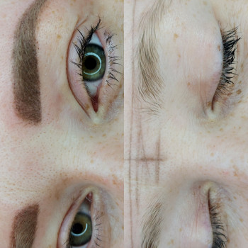 Бровки до и после