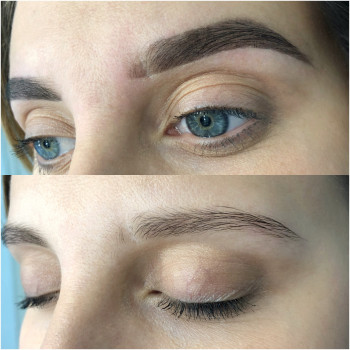 Коррекция и окрашивание бровей гель-краской Elan