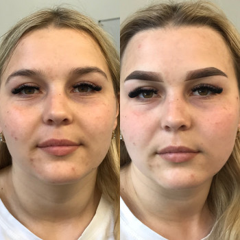 Одразу після перманенту брів