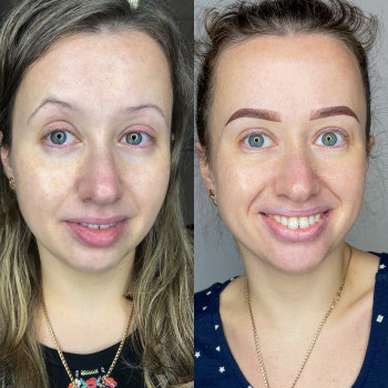 Одразу після перманенту брів