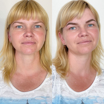 Одразу після перманенту брів