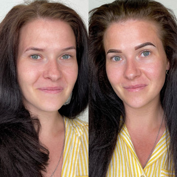 Одразу після перманенту брів