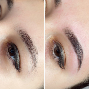 Окрашивание бровей хной и коррекция бровей