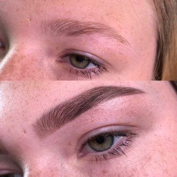 Бровки окрашивание краской Elan