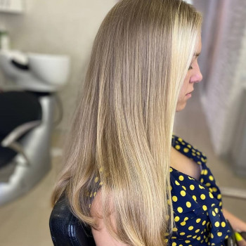 Фарбування передніх пасм контуринг русявий колір волосся, фото - Перукар-колорист Анна Токарєва