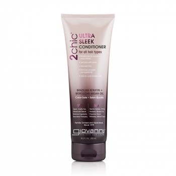 Кондиціонер Giovanni 2chic Ultra-Sleek Conditioner Ультра сяяння, для всіх типів волосся, з аргановою олією та бразильским кератином, 250 мл
