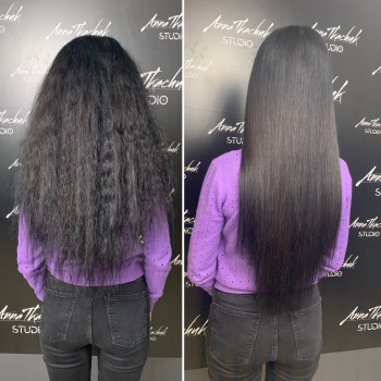 Кератиновое выпрямление волос