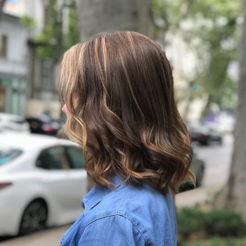 Шатуш шоколадный цвет волос коричневый, фото - Парикмахер Наталья Терновая