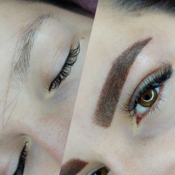 Пудровые бровки