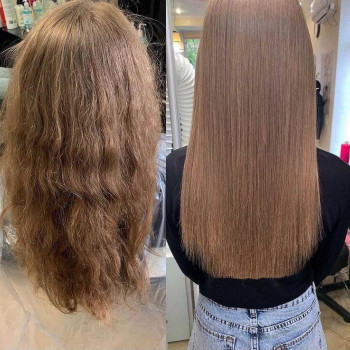 Пряме волосся випрямлення, фото - салон краси Діамант