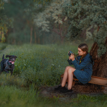 фотосессия с собакой, художественная фотосессия