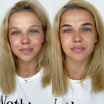 Одразу після перманенту брів