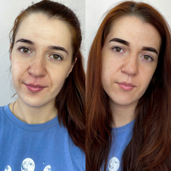 Одразу після перманенту брів