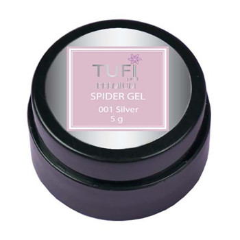 Світловідбивний гель-павутинка для дизайну нігтів Tufi Profi Spider Gel 001 Silver, 5 г