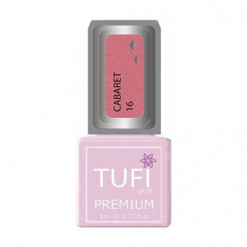 Гель-лак для нігтів Tufi profi Premium Cabaret 16 Ягідний з блискітками, 8 мл