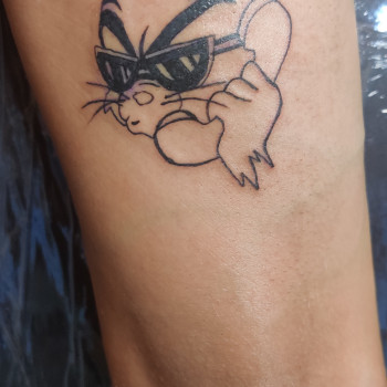 Тату кошка мультяшные смешные, фото - Тату мастер Инна