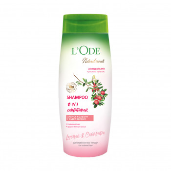 Шампунь-кондиціонер L'Ode Natural Secrets Shampoo 2 In 1 Conditioner Lychee & Ceramide Захист кольору та відновлення, для фарбованого волосся, 400 мл