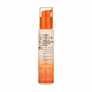 Незмивний кондиціонер-стайлер Giovanni 2chic Ultra-Volume Leave-In Conditioning & Styling Elixir Tangerine & Papaya Butter для об'єму волосся, 118 мл