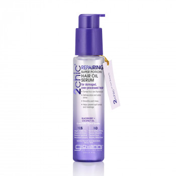 Відновлювальна олія-сироватка Giovanni 2chic Repair Super Potion Hair Oil Serum Blackberry & Coconut Milk для дуже пошкодженого волосся, 81 мл