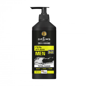 Чоловічий шампунь-гель для душу 3 в 1 Dalas Total Clean, 500 г