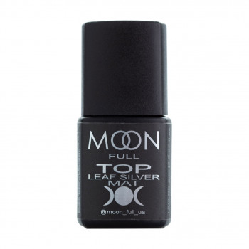 Матовий топ для гель-лаку Moon Full Top Leaf Matt без липкого шару Silver, 8 мл