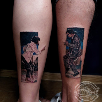 Тату кольорові портрет парні, фото - Тату майстер Альона Iванник